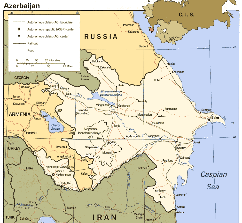 Nagorno Karabakh Azerbaijan Map